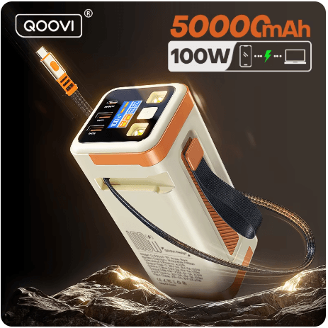 [알리] QOOVI 50000mAh 보조베터리 PD 100W 고속 충전 휴대용 대용량 배터리(63,681원/무료)