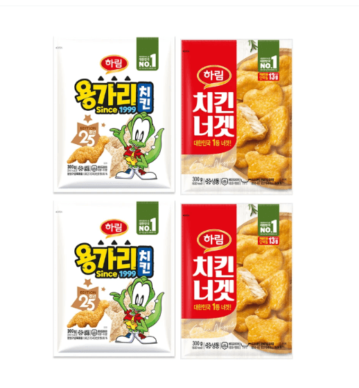 하림 용가리치킨, 300g, 2봉 + 치킨너겟, 300g, 2봉 (13,500원 / 무료배송)