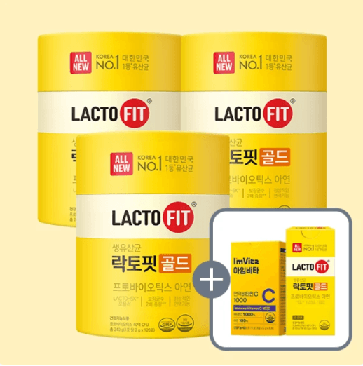 종근당건강 락토핏 골드, 2g, 120포, 3개 + 락토핏 골드, 30포 + 아임비타 면역비타민C 1000, 30포 (60,628원 / 무료배송)