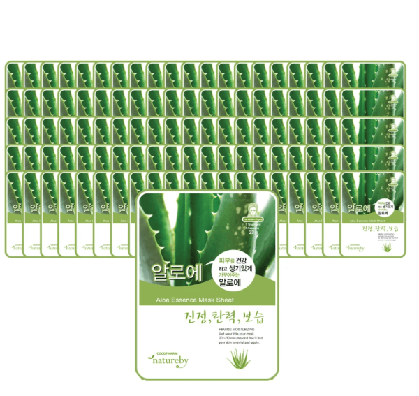 네이처바이 알로에 에센스 마스크팩, 100개입, 1세트 (10,000원 / 무료배송)