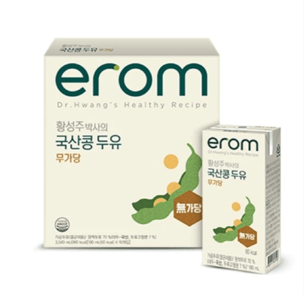 이롬 황성주 박사의 국산콩 두유 무가당, 190ml, 16팩 (4,900원 / 무료배송)