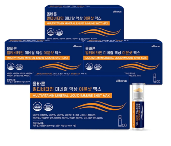 올바른 멀티 비타민 미네랄 액상 이뮨샷 맥스, 7개입, 4박스 (25,947원 / 무료배송)