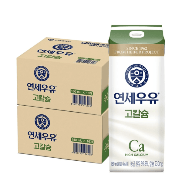 연세우유 고칼슘 멸균 흰우유, 180ml, 32개 (13,900원 / 무료배송)