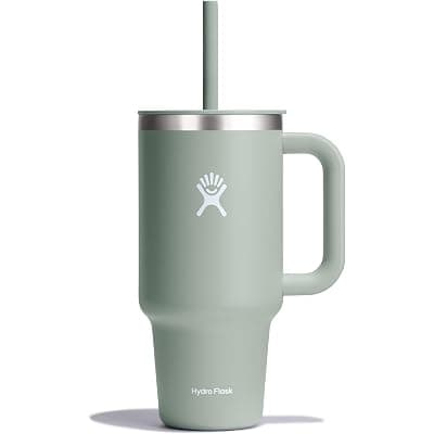 Amazon) 하이드로 플라스크 Travel Tumbler Stainless Steel Insulated Cup with Lid and Straw (Agave), $34.95 -> $17.48 (최저가)