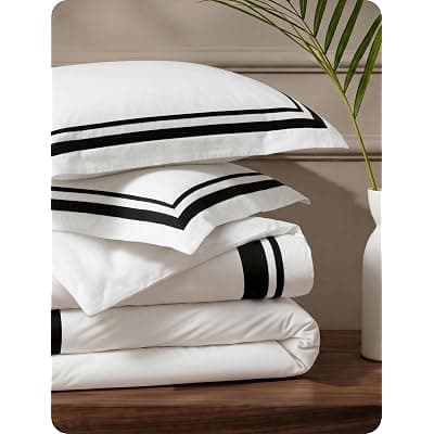 Amazon) Bedsure 100% Cotton 퀸사이즈 듀벳커버 3피스 세트 79.99--->19.99 프리쉽(호텔스타일 심플한거 좋아하는분 보세요)