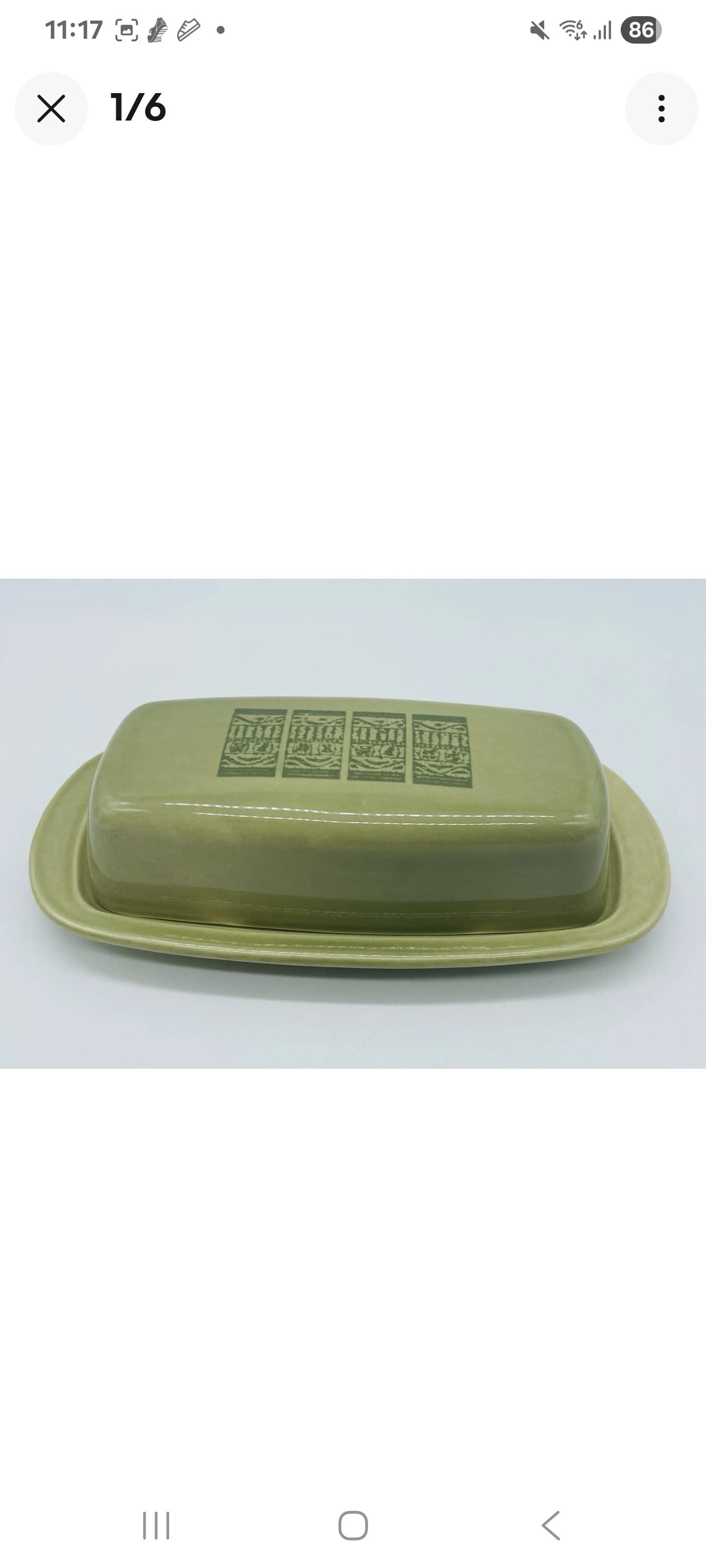 Taylor Smith & Taylor Shades Of Grandeur Green Ironstone Dinnerware Butter Dish