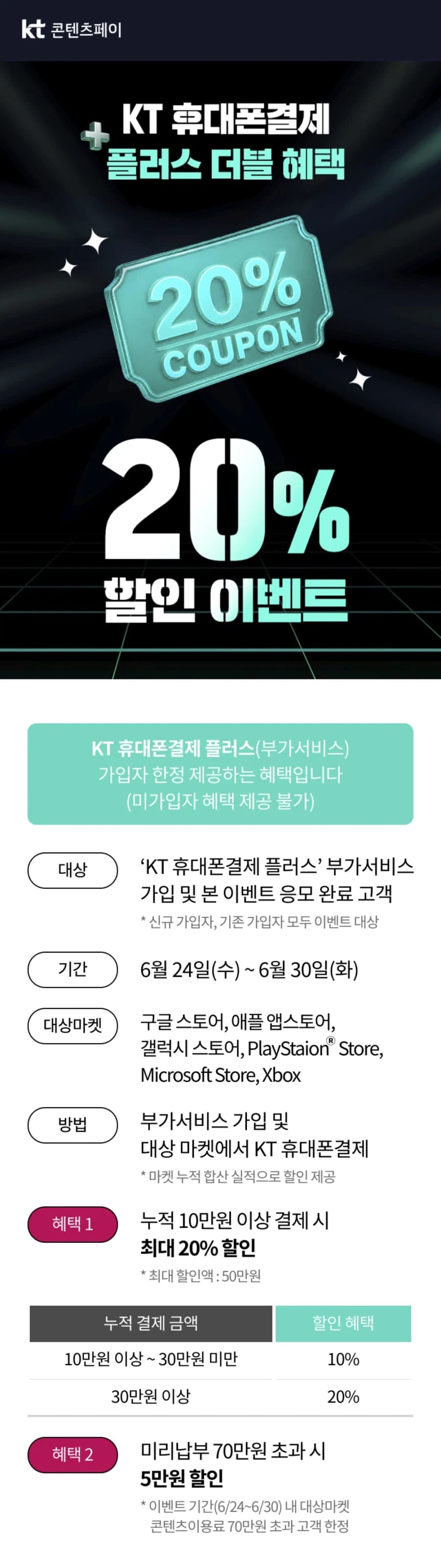 [KT콘텐츠페이] kt콘텐츠페이 20%할인 + 남아공전 져서 15%할인 (92)