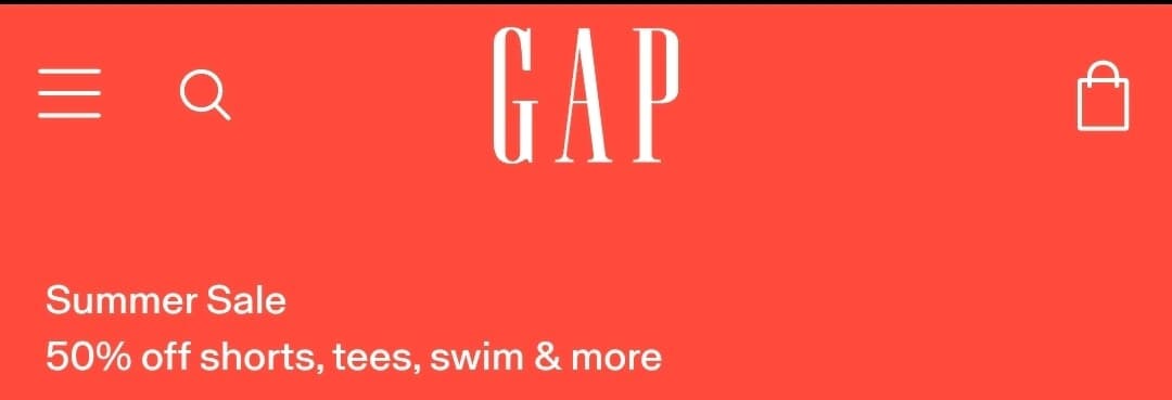 [Gap] 여름 의류 50% 할인