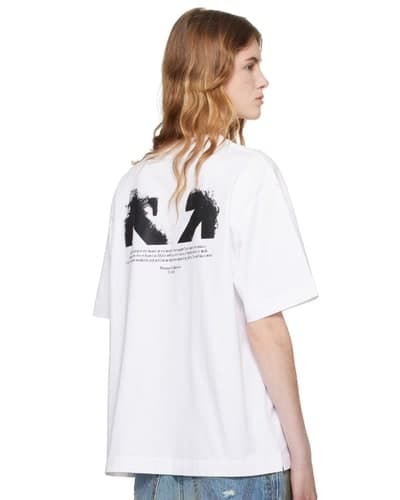 센스) 오프화이트 하프 에로우 스케이트 티셔츠 $142.00