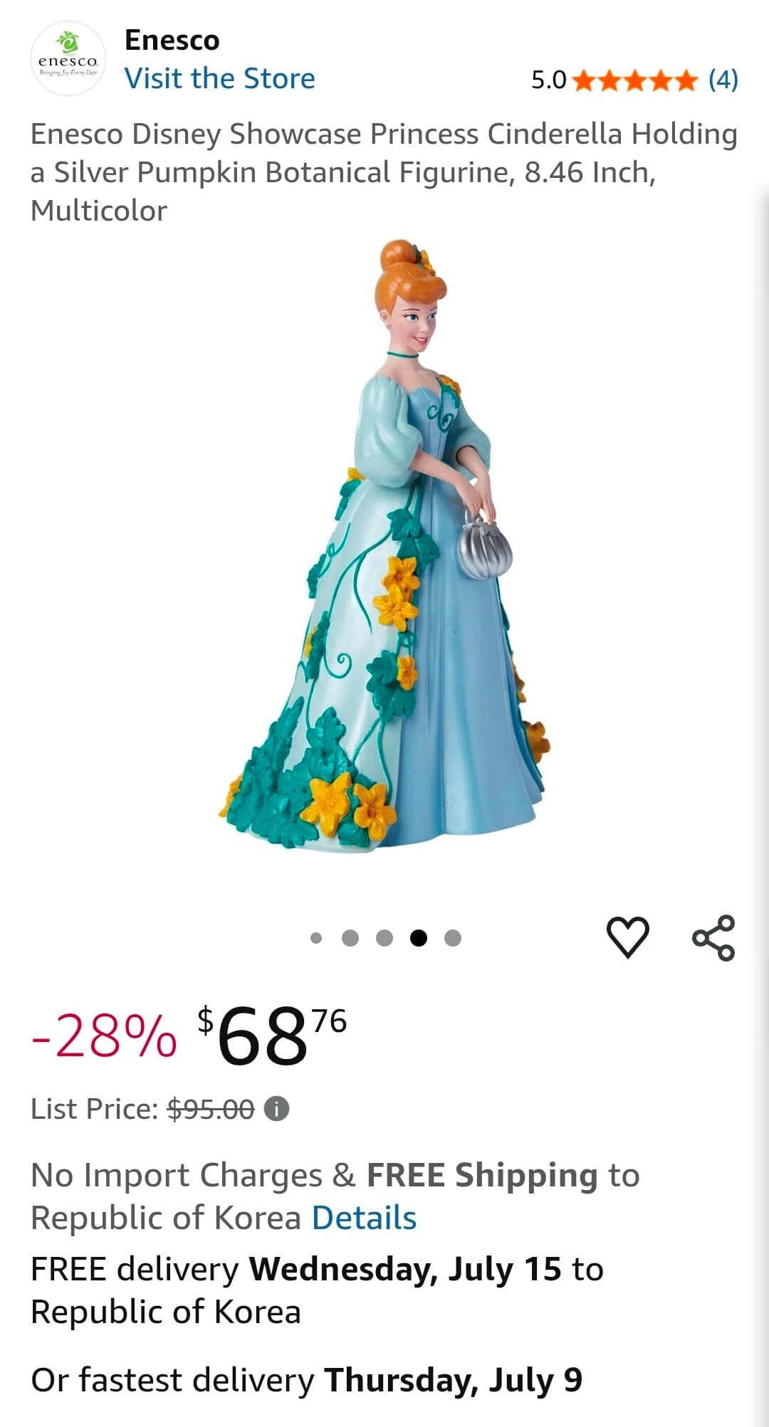 ENESCO 디즈니 신데렐라 보타닉 피규어린