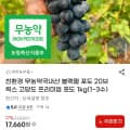 [G마켓]친환경 무농약 국내산 블랙펄 포도 20브릭스 고당도 1kg(1~3수) (17,660원/무료)
