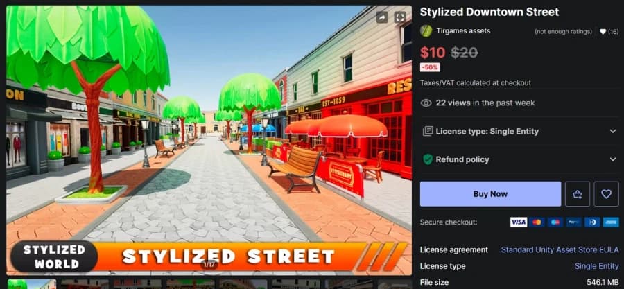 [에셋스토어] (무료) Stylized Downtown Street (1)
