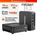 [미니피시 특가] FireBat 7430U 미니피시 16G 512GB ($211) H255 16G 51...