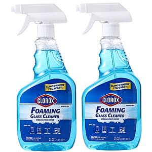 2-pk 23-oz Clorox Foaming Glass Cleaner Trigger Spray ($2.55 / (약: 3,738원))