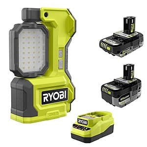 Ryobi One 18V Hybrid LED Magnetic Task Light w 2.0 4.0 Ah Batteries Charger ($79.00 / (약: 115,829원))