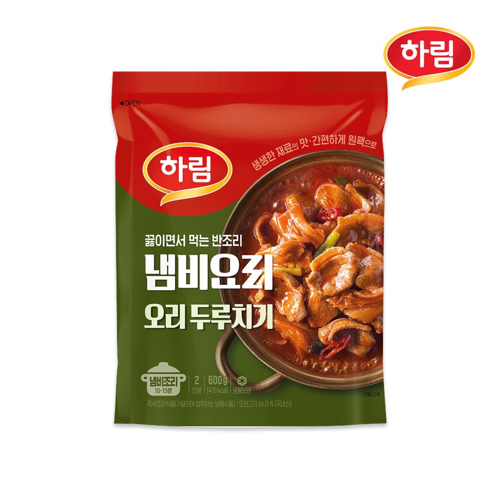 (소비기한 8.7) 하림 냄비요리 오리 두루치기 600g (4,000원 / 무료배송)