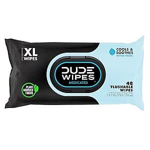 48-Count DUDE Wipes Medicated Hemorrhoid Flushable Wipes ($4.40 / (약: 6,380원))