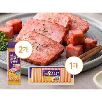 목우촌] 주부9단 살코기햄 1KG 2개+프랑크소시지 500G 1개 (22,018원 / 무료배송)