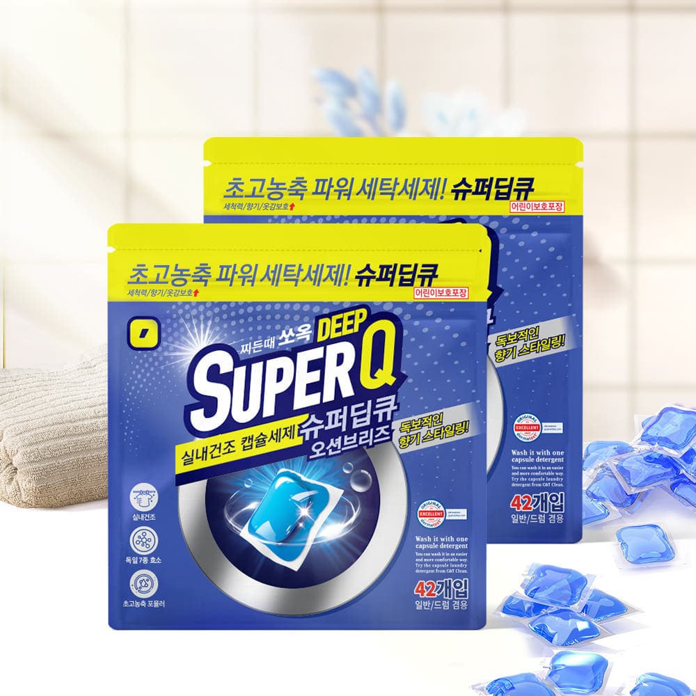 네이버) 슈퍼딥큐 캡슐세제 42개입 2개 오션브리즈 4,900원 네멤무배