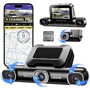 AZDOME M660 360° 4-Channel Dash Cam w 128GB eMMC & IR Night Vision ($80.00 / (약: 116,008원))