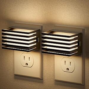 2-pk JandCase LED Dusk to Dawn Dimmable Plug-in Night Lights w Light Sensor ($9.99 / (약: 14,396원))