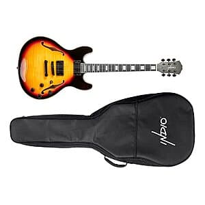 Indio by Monoprice Boardwalk Flamed Maple Semi Hollow Body Electric Guitar w Bag ($149.99 / (약: 216,150원))