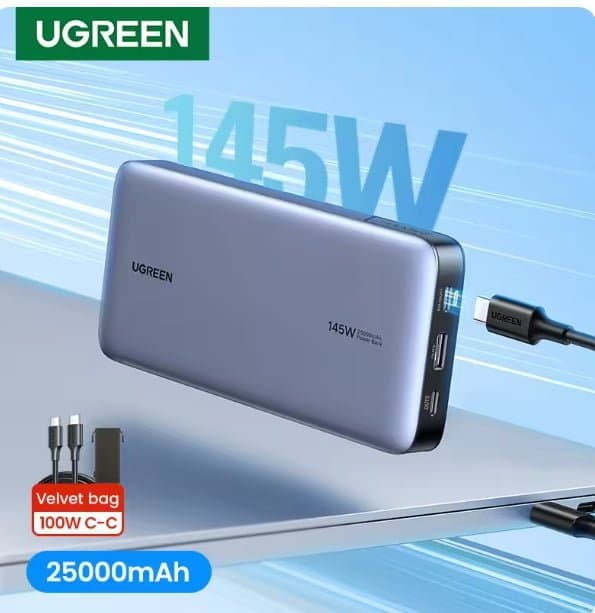 UGREEN 100W 휴대용 보조배터리 20000mAh PD 고속 충전 파워뱅크 ($35.68 / (약: 51,418원))
