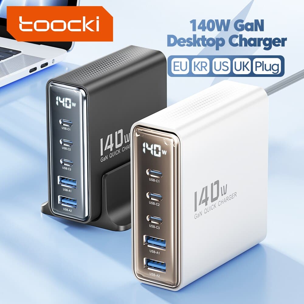 Toocki 140W LED 디스플레이 데스크탑 고속 충전기 ($30.36 / (약: 43,751원))