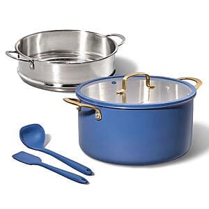 5-pc 8-qt CAROTE Tri-Ply Stainless Steel Stock Pot Set w Silicone Utensils ($21.99 / (약: 31,689원))