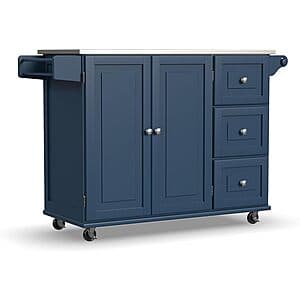 Homestyles Dolly Madison Mobile Kitchen Island Cart w Stainless Steel Top ($88.55 / (약: 127,609원))