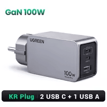[특가] 유그린 100W GaN KR플러그 충전기($23), 160W($28), 200W($34)