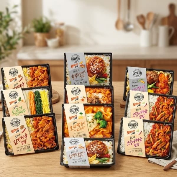 [톡딜]아워홈 온더고 도시락 한식 양식 덮밥류 12팩세트 (47,500원/무료) (무료배송)