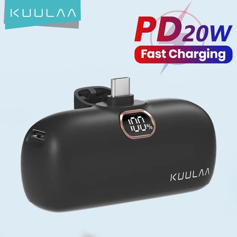 KUULAA 미니 보조배터리, 샤오미 Mi용 외부 휴대용 충전기,5000mAh 보조베터리 QC PD 고속 충전 ($3.33 / (약: 4,798원))