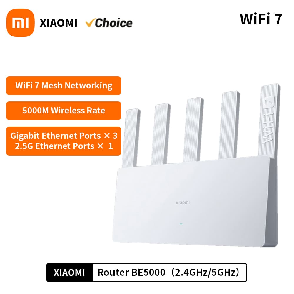 신형 샤오미 라우터 BE5000 Wi-Fi 7 2.4/5GHz 듀얼 주파수 ($43.12 / (약: 62,140원))