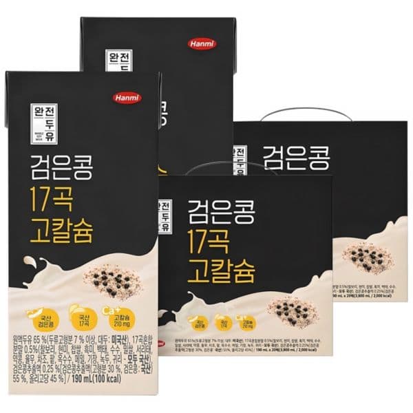 토스쇼핑)한미 완전두유 검은콩 고칼슘, 190ml, 40개 8,820원 (무료배송)
