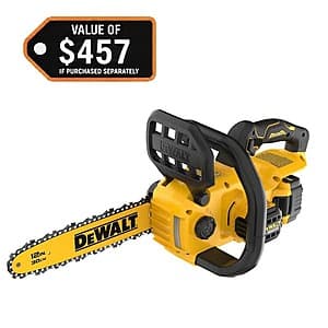 DeWALT 20V MAX 12" Brushless Chainsaw Kit w 5 Ah Battery & Charger ($199.00 / (약: 286,778원))