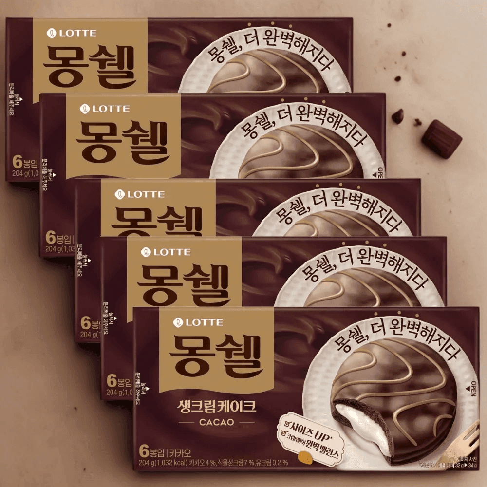 몽쉘 생크림 케이크 카카오, 408g, 5개 (0원 / 무료배송)