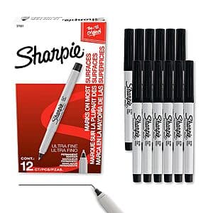 12-Count Sharpie Ultra Fine Point Permanent Markers ($6.75 / (약: 9,727원))