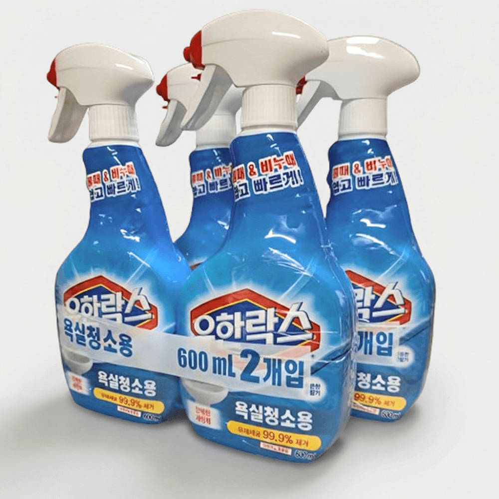 유한락스 NEW 욕실청소용 600ml 4개 + 레귤러 500ml 증정 (10,965원 / 무료배송)