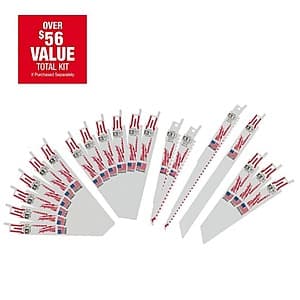19-Pc Milwaukee SAWZALL Wood & Metal Cutting Bi-Metal Reciprocating Saw Blade Set ($16.00 / (약: 22,937원))