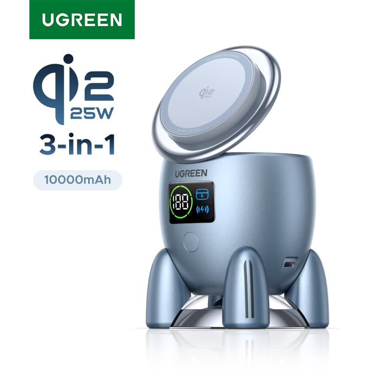 UGREEN Qi2 25W 45W 10000mAh 파워뱅크 마그네틱 고속 충전 보조배터리 ($63.27 / (약: 90,703원))