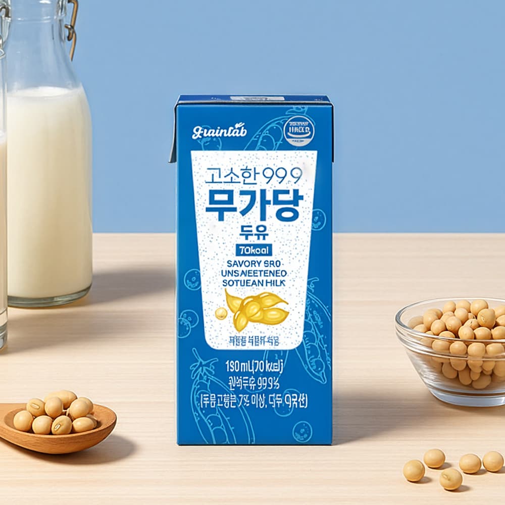 [네이버]그레인랩 고소한 99.9% 무가당 두유 190ml, 40개 (13,900원/무료) (무료배송)