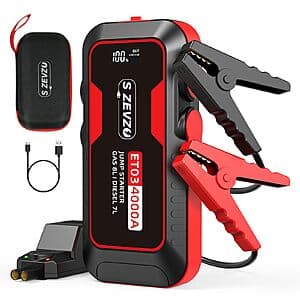 S ZEVZO ET03 4000A Car Jump Starter Power Bank ($25.65 / (약: 36,771원))
