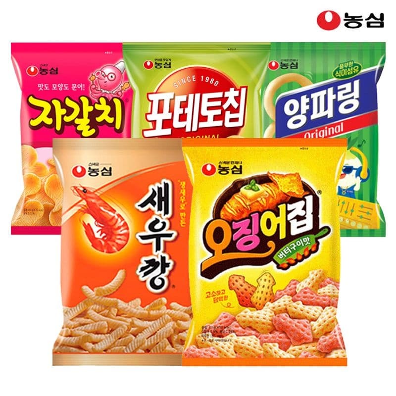 [롯데온]농심 새우깡4봉+자갈치4봉+양파링4봉+오징어집4봉 (14,490원/무료) (무료배송)