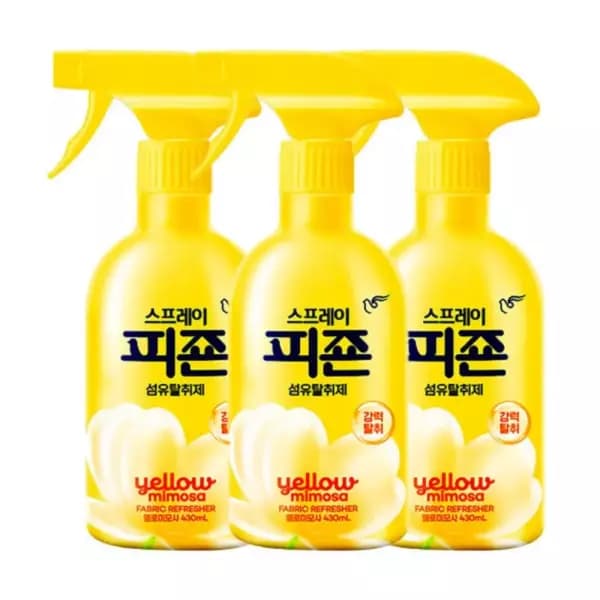 피죤 스프레이 강력 섬유탈취제 옐로미모사, 430ml, 3개 (11번가기준17,900원 / 무료배송)