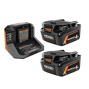 RIDGID 18V MAX Output Starter Kit w 2x 4 Ah Batteries & Charger ($79.00 / (약: 113,254원))