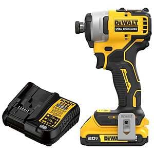 DEWALT Atomic 20V Max Brushless 1 4" Impact Driver w 2.0Ah Battery & Charger ($6.50 / (약: 9,318원))