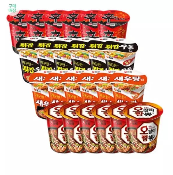 신라면+튀김우동+새우탕+오짬뽕 6입4개(총24개) (19,900원 / 무료배송)