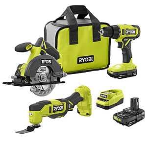 RYOBI ONE 18V Combo Kit w Drill, Circular Saw, Multi Tool, 2x Batts, & Charger ($136.00 / (약: 194,969원))