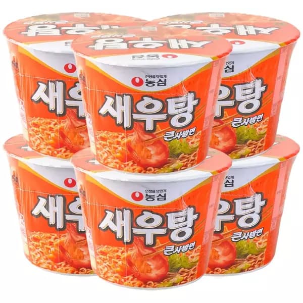 새우탕 큰사발면 115g 6개 (6,540원 / 무료배송)